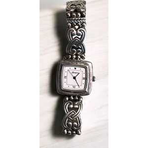 BRIGHTON Santa Rosa Women's Watch Silver Adjustable Toggle Closure Needs Battery